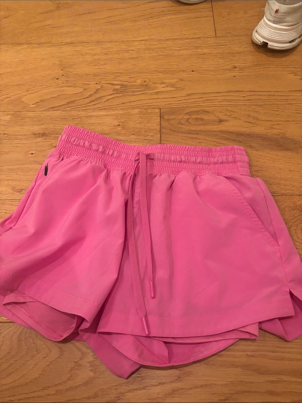 High-Rise Pink Athletic Shorts with Drawstring